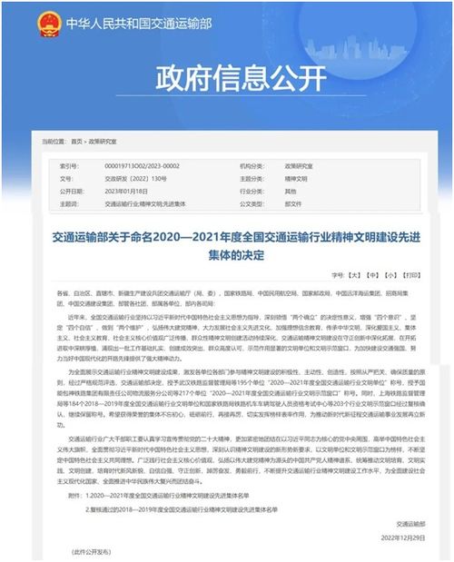 福建高速技術咨詢公司獲 全國交通運輸行業(yè)精神文明建設先進集體 榮譽稱號